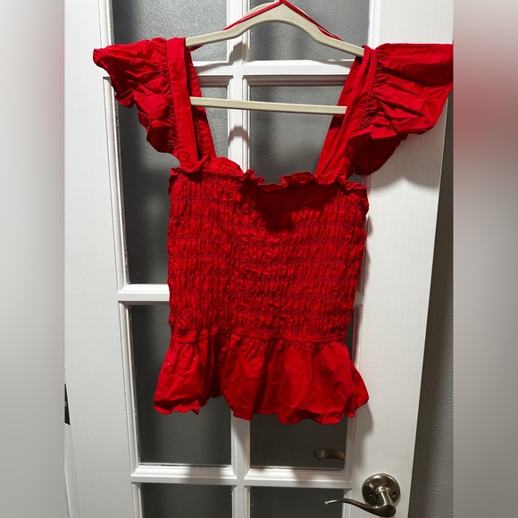 Meraki Smocked Red Top - Picture 7 of 7